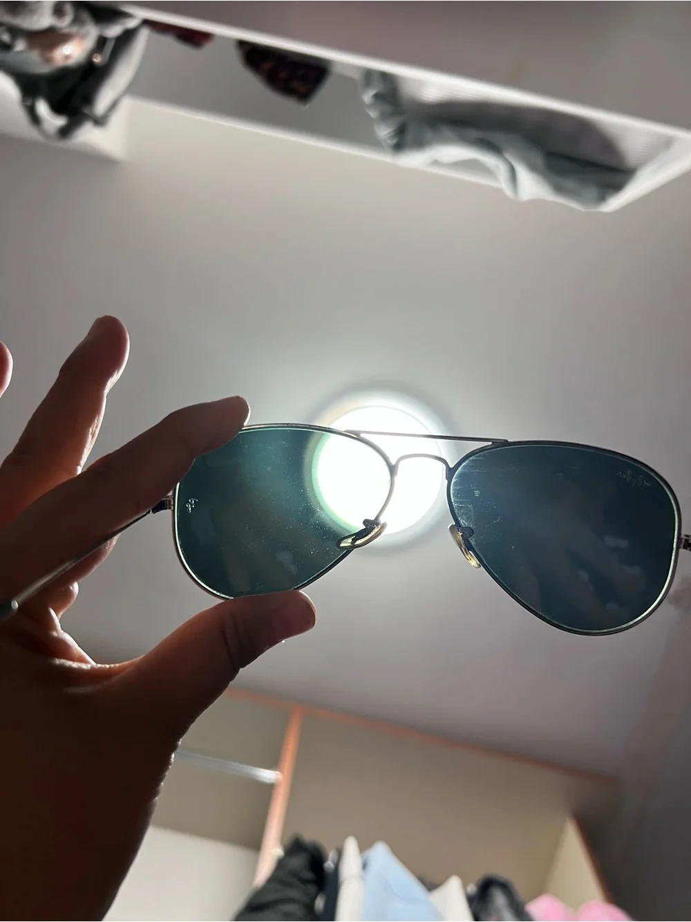 Ray-Ban Silver Mirrored Aviator Sunglasses
